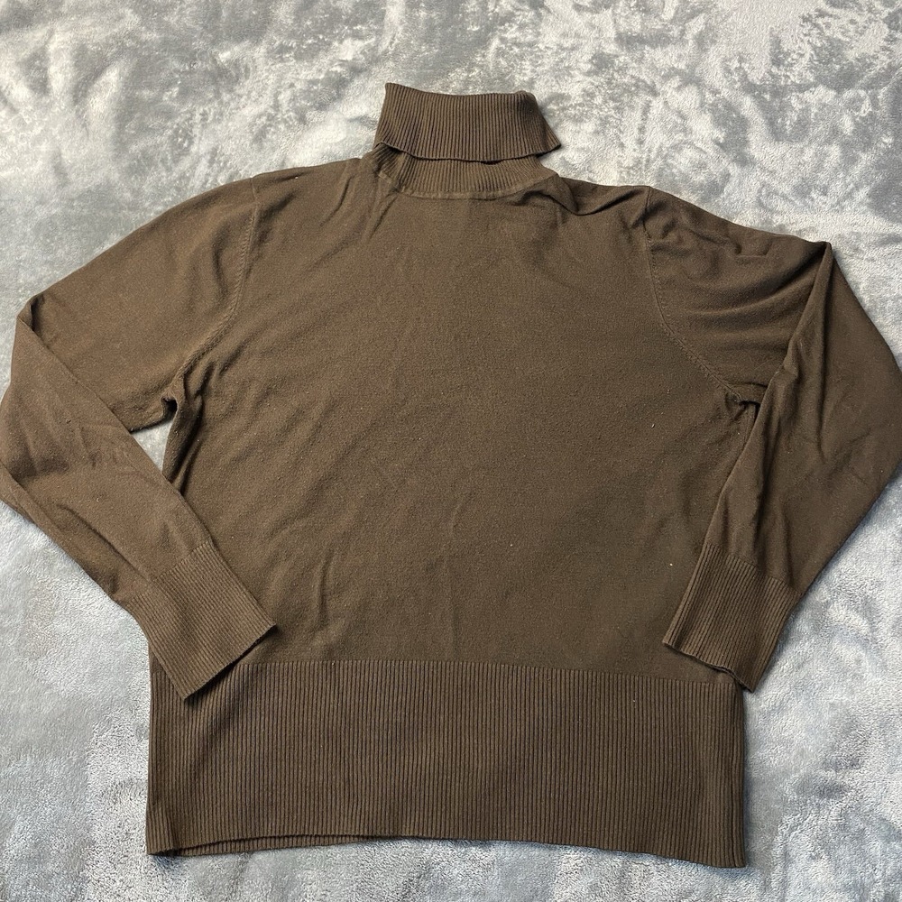 Apt9 Sweater Womens XL Brown Turtleneck Long sleeve Rayon Blend Minimalist